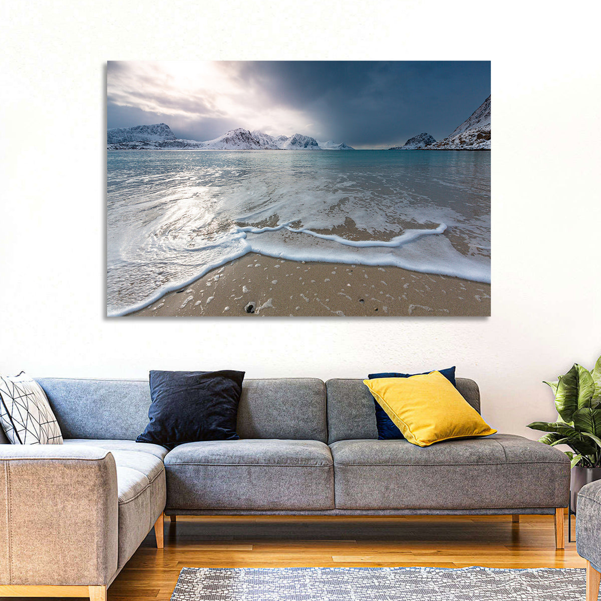 Haukland Beach Winter Light Wall Art