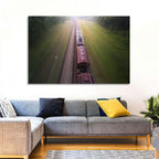 Freight Train Through Forest Wall Art