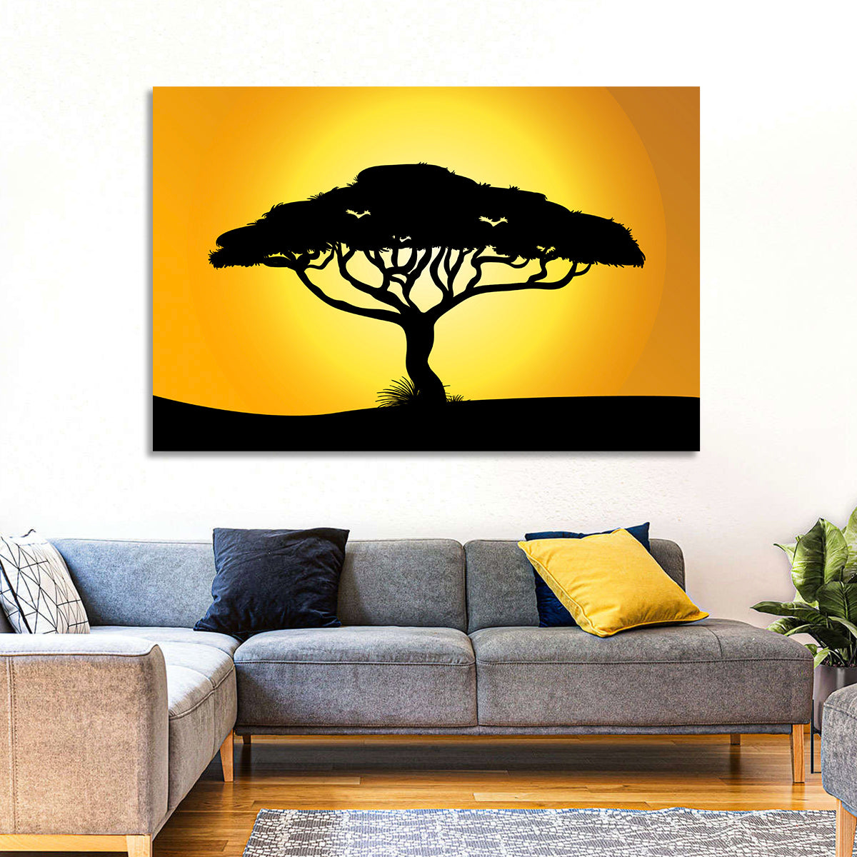 Acacia at Sunset Wall Art in a room, landscape