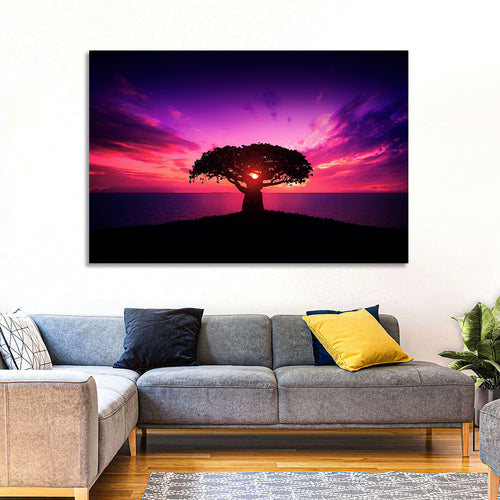Baobab Sunset Silhouette Wall Art