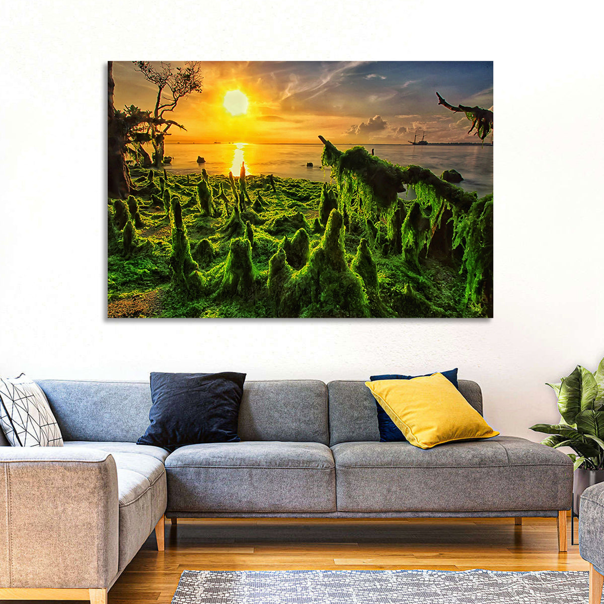 Mangrove Roots at Sunset Wall Art