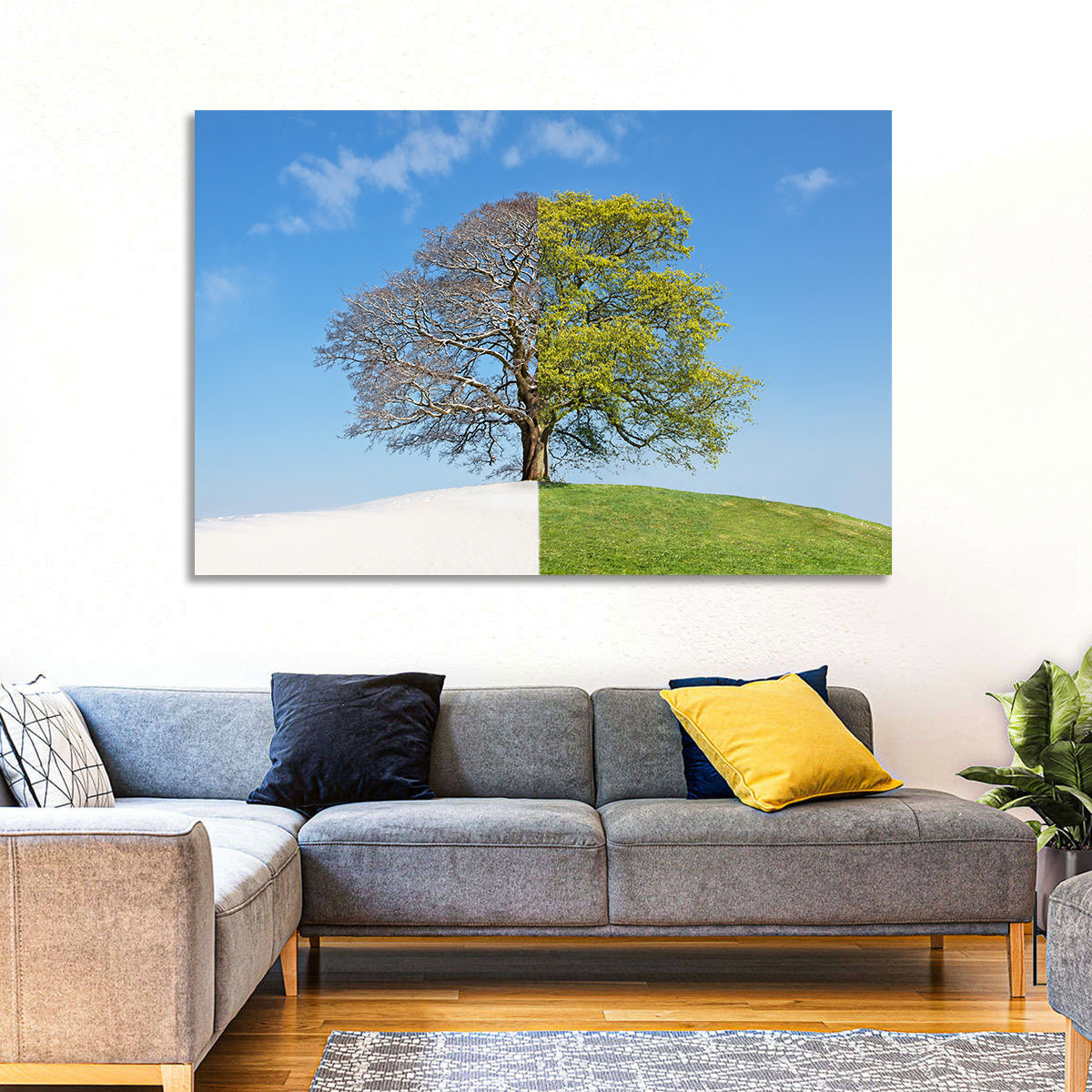 Winter Summer Concept Tree Wall Art