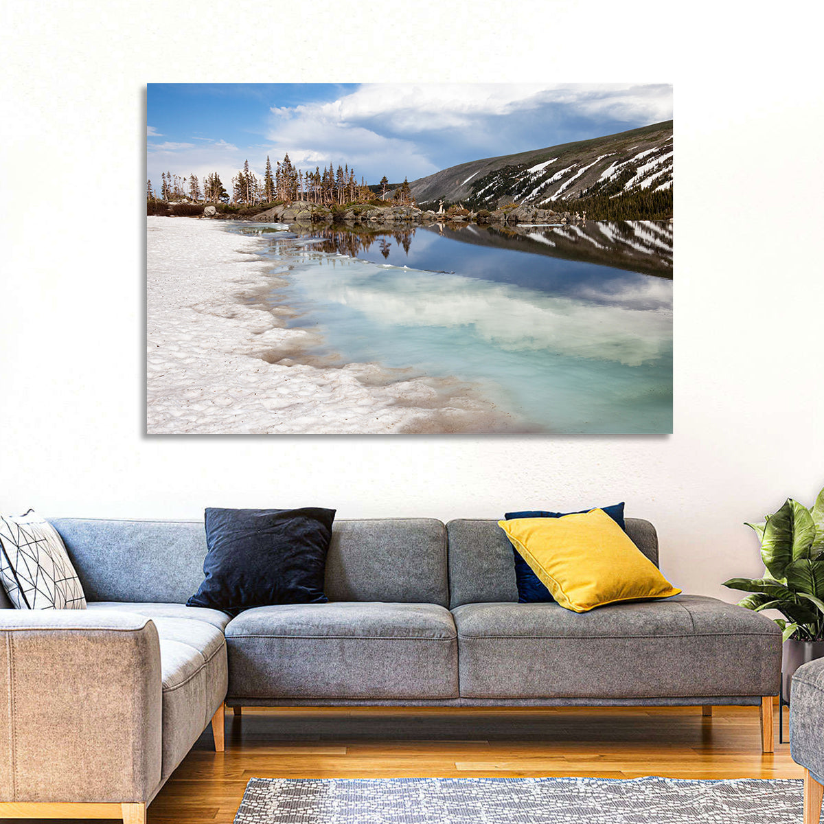 Lake Isabelle Reflection Wall Art in a room, landscape