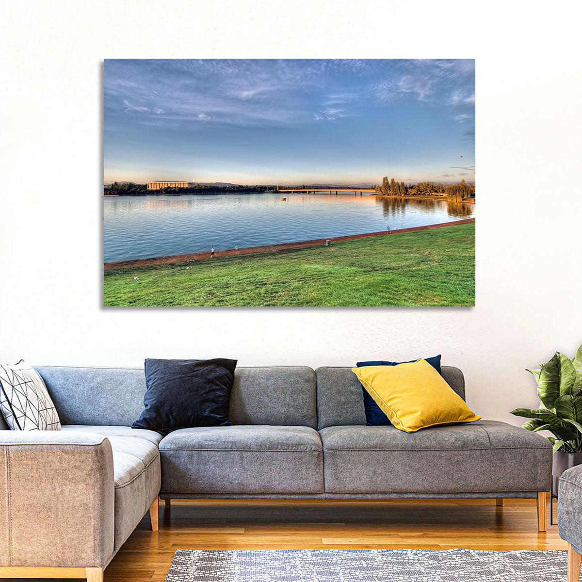 Lake Burley Griffin, Canberra Wall Art in a room, landscape