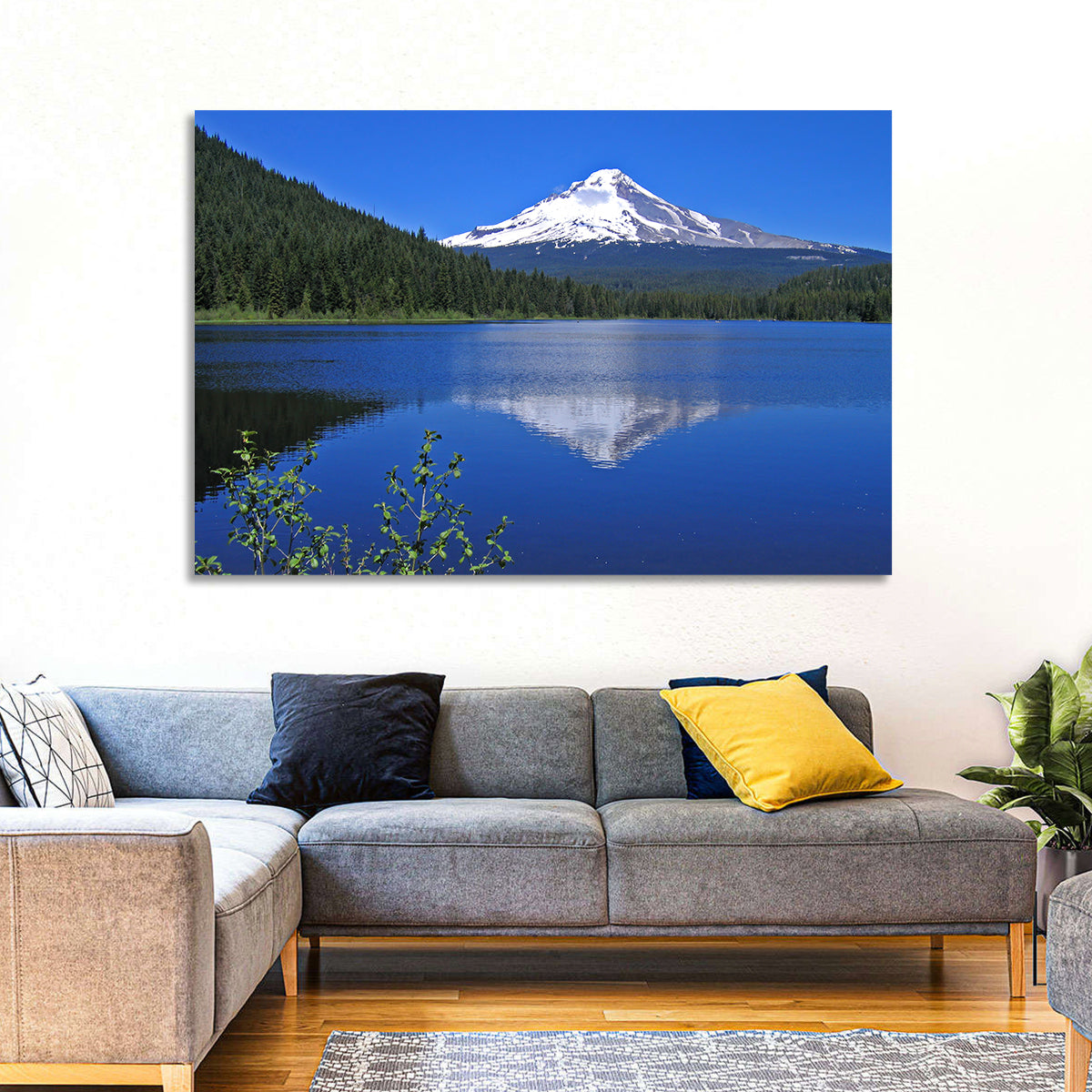 Mount Hood at Trillium Lake Wall Art in a room, landscape
