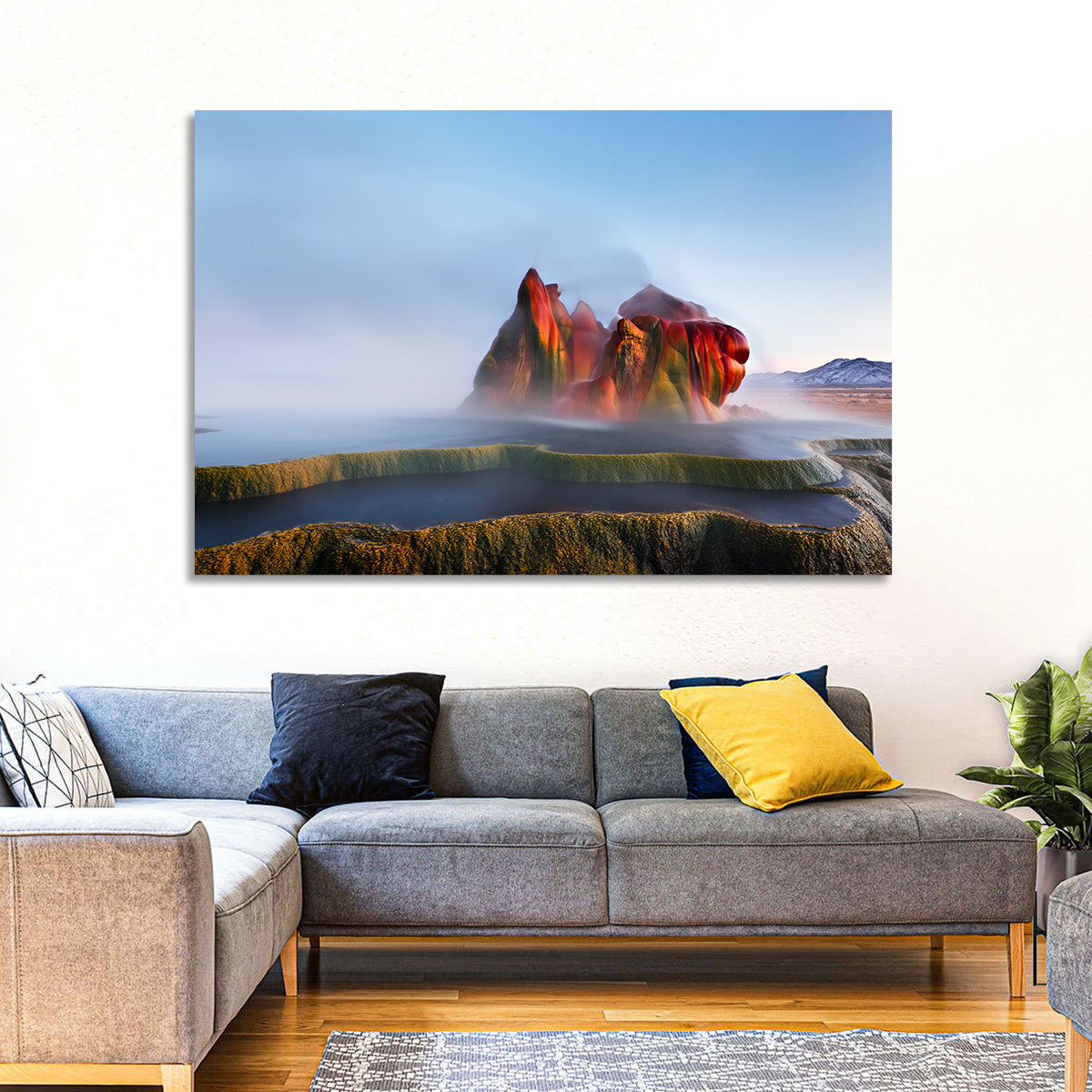 Fly Geyser Nevada Wall Art in a room, landscape