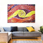 Red and Yellow Spiral Mosaic Wall Art