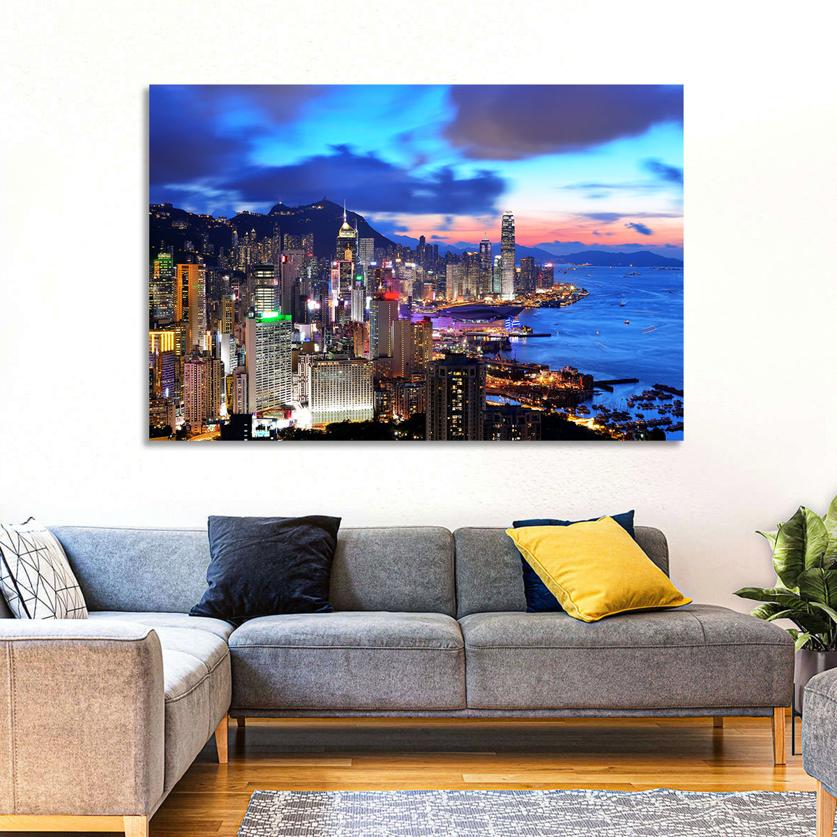 Hong Kong Coastal Skyline Wall Art