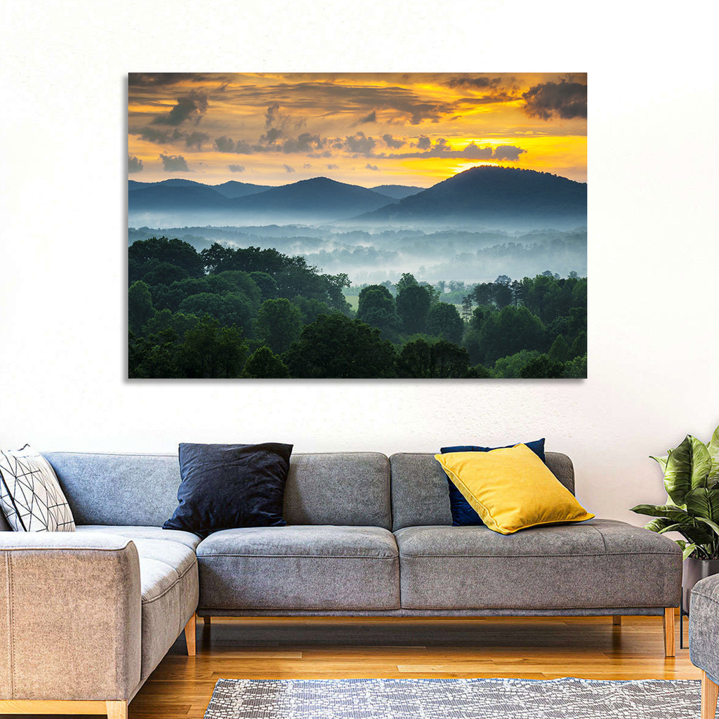 Blue Ridge Mountains Asheville Sunset Wall Art