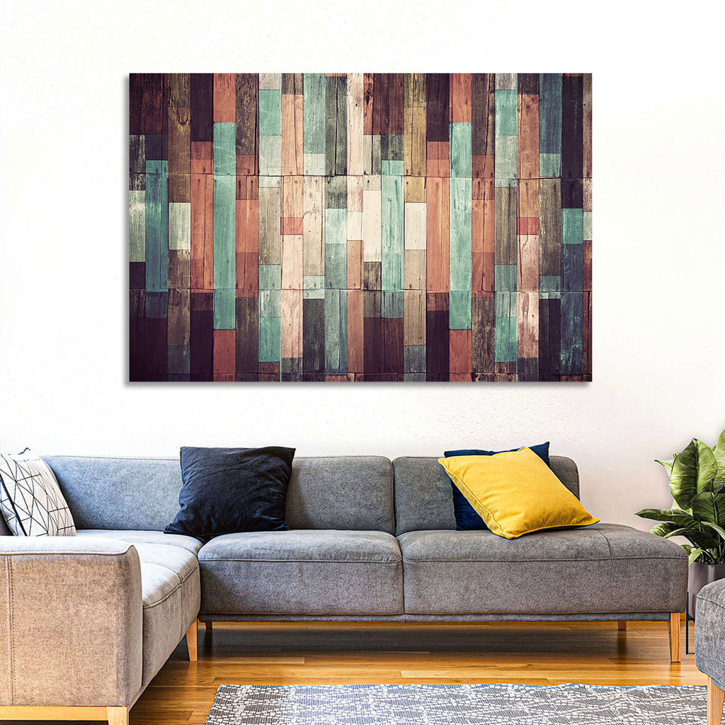 Sound Waves Wood Planks Wall Art