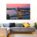 Budapest Chain Bridge at Twilight Wall Art