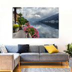 Lake Lugano Floral Walkway Wall Art