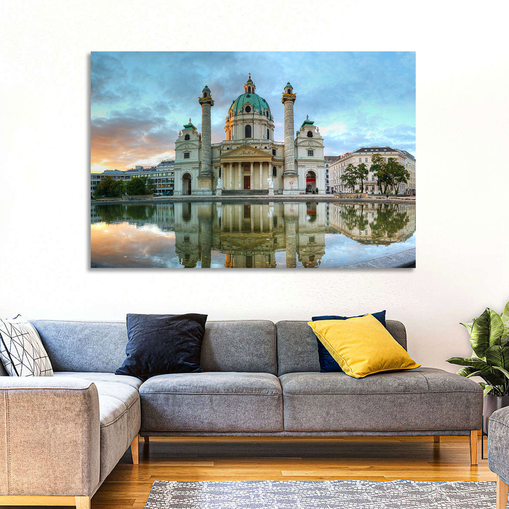 Karlskirche at Golden Hour Wall Art
