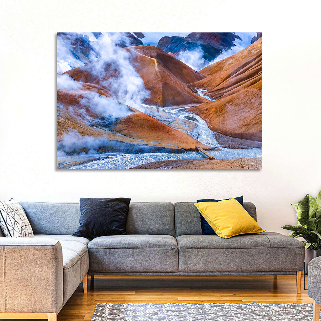 Geothermal Valley with Footbridge Wall Art