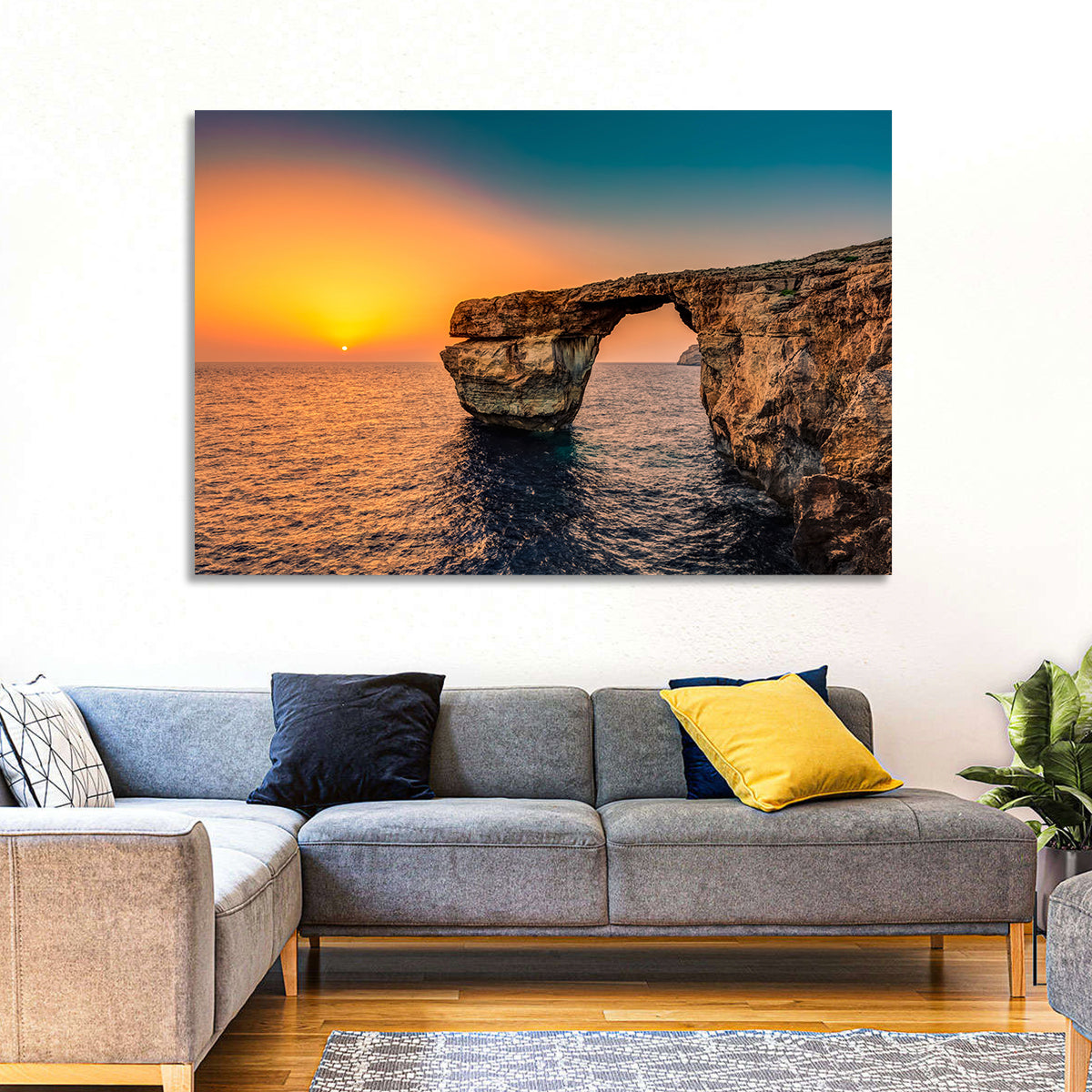 Azure Window Sunset, Dwejra Wall Art in a room, landscape