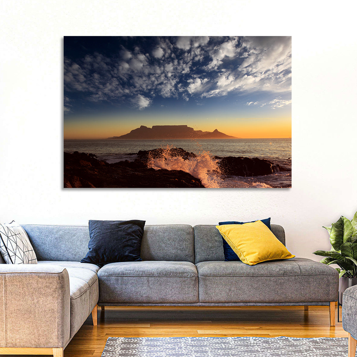 Table Mountain Sunset Silhouette Wall Art