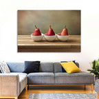 Three Red Pears in Bowls Wall Art