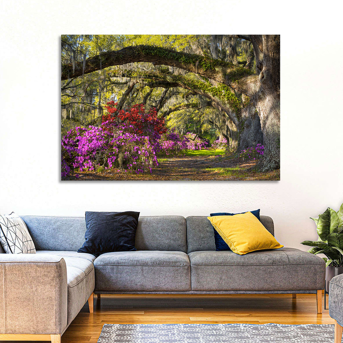 Azalea Garden Path Wall Art in a room, landscape