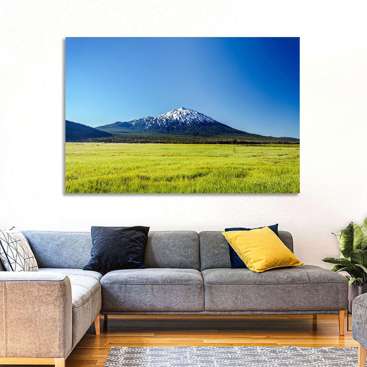 Mount Bachelor Wall Art in a room, landscape