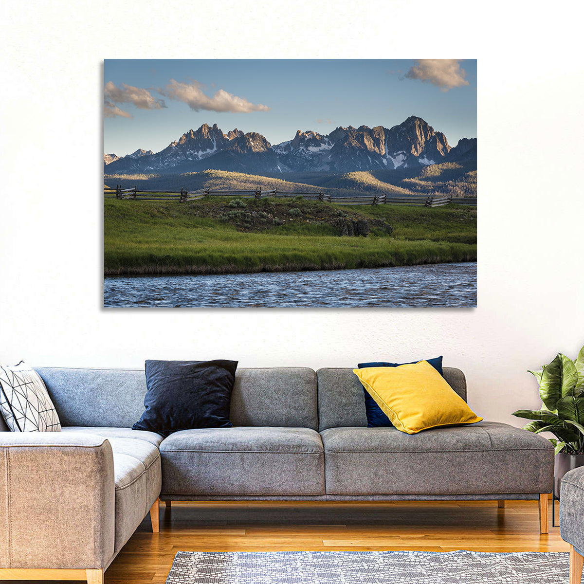 Sawtooth Mountains, Idaho Wall Art in a room, landscape