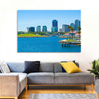 Long Beach Rainbow Harbor Skyline Wall Art