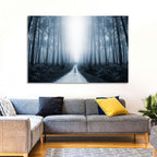 Misty Forest Road at Twilight Wall Art