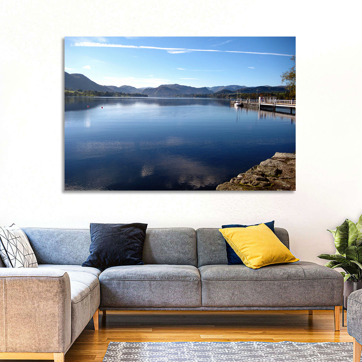 Lake Ullswater Pier Wall Art in a room, landscape