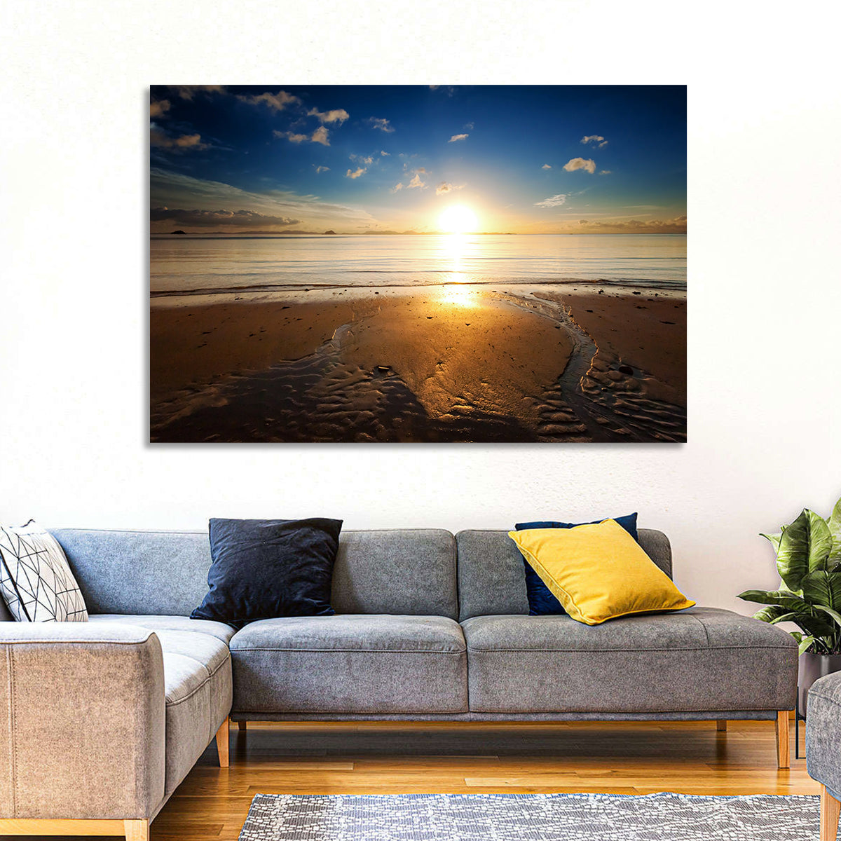 Sunrise Over Rippling Sand Wall Art