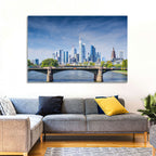 Frankfurt Skyline with Eiserner Steg Wall Art