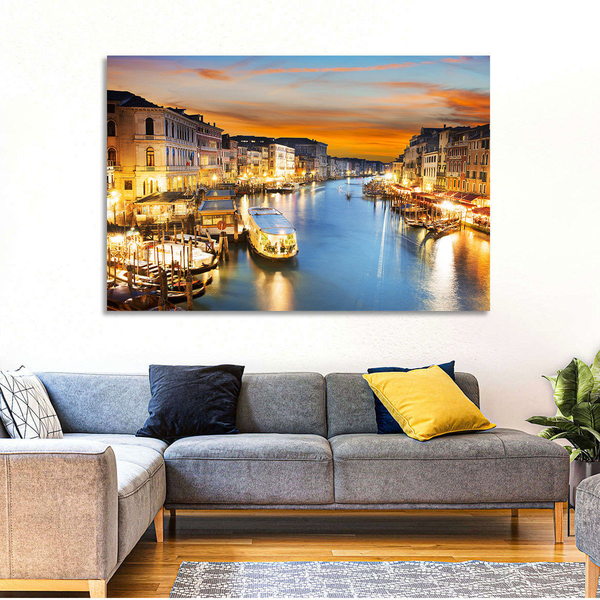 Venice Grand Canal at Dusk Wall Art in a room, landscape
