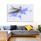 Airplane Over World Map Wall Art