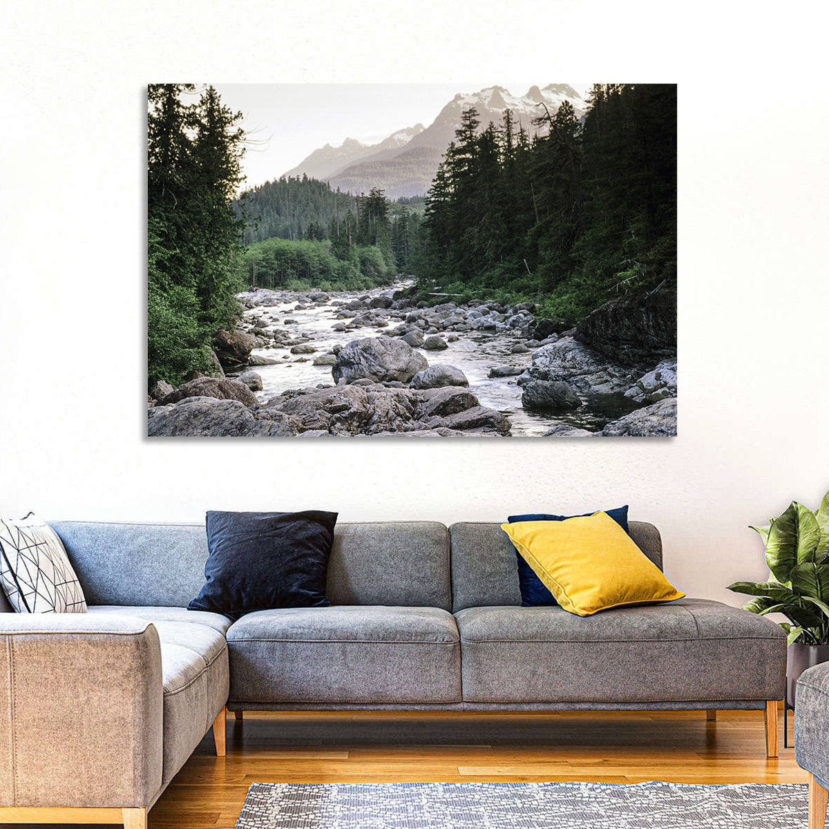 Snake River Mountain View Wall Art in a room, landscape