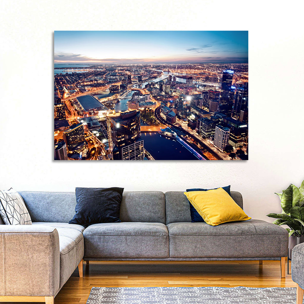 Melbourne Twilight Skyline Wall Art