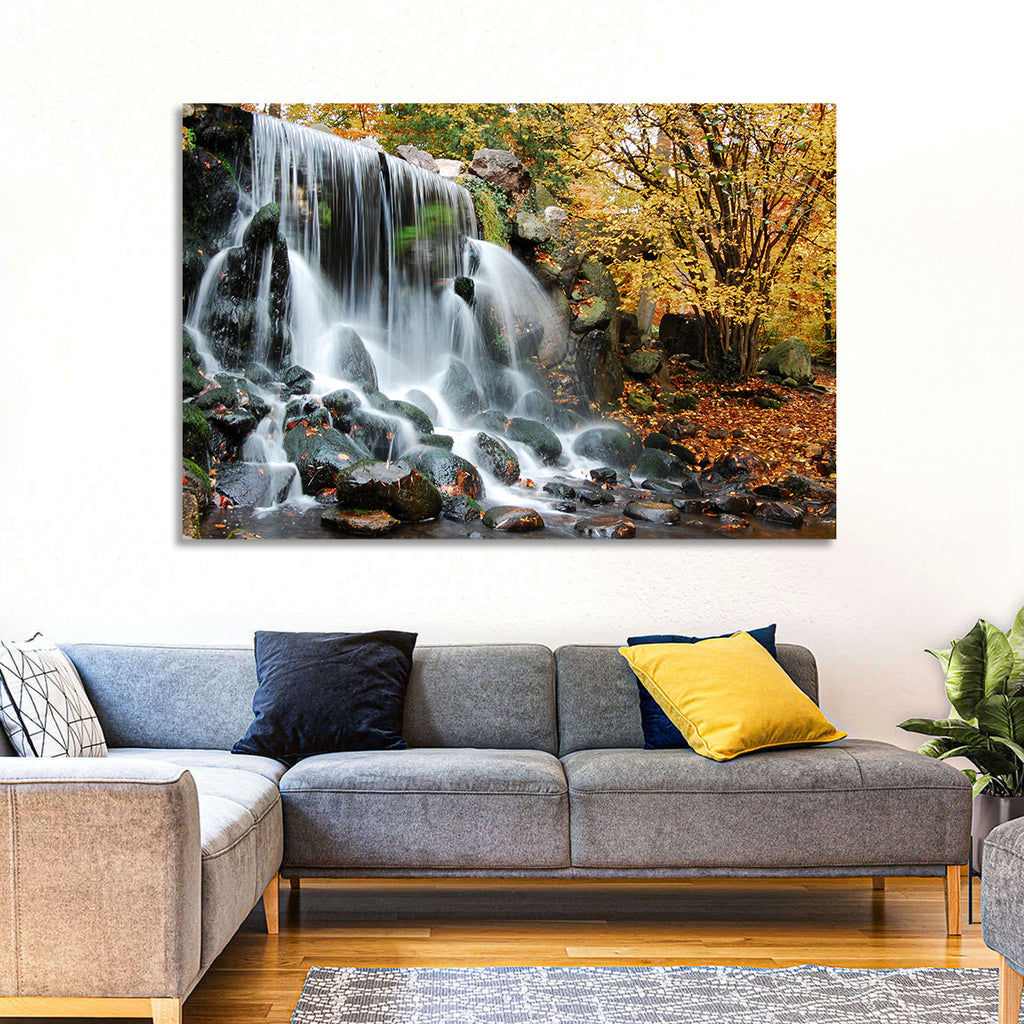 Autumn Waterfall at Sonsbeek Park Wall Art