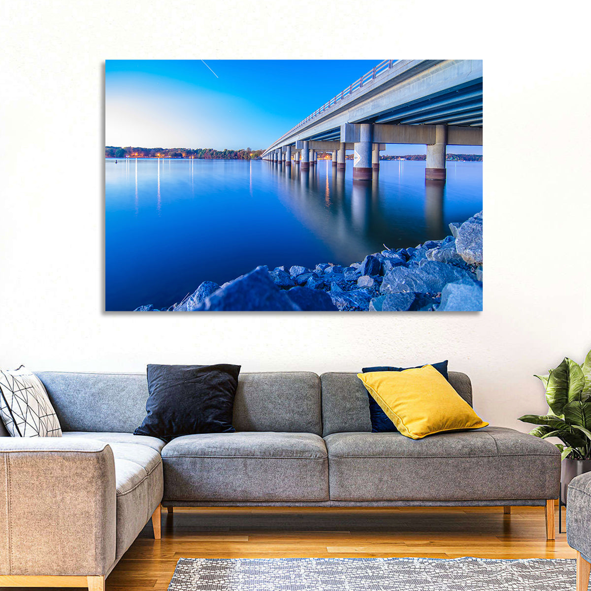 Lake Wylie Bridge at Twilight Wall Art