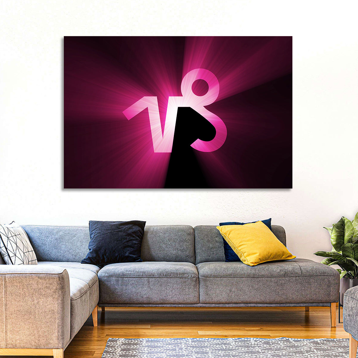 Glowing Capricorn Symbol Wall Art