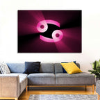 Glowing Pink Cancer Symbol Wall Art