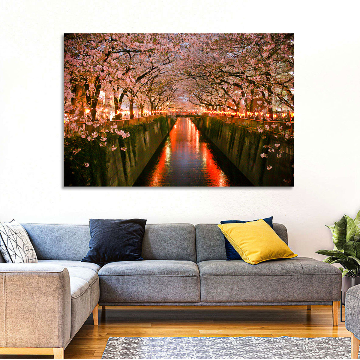 Meguro River Cherry Blossoms Wall Art