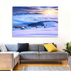 Snowy Cabins Above Clouds Wall Art