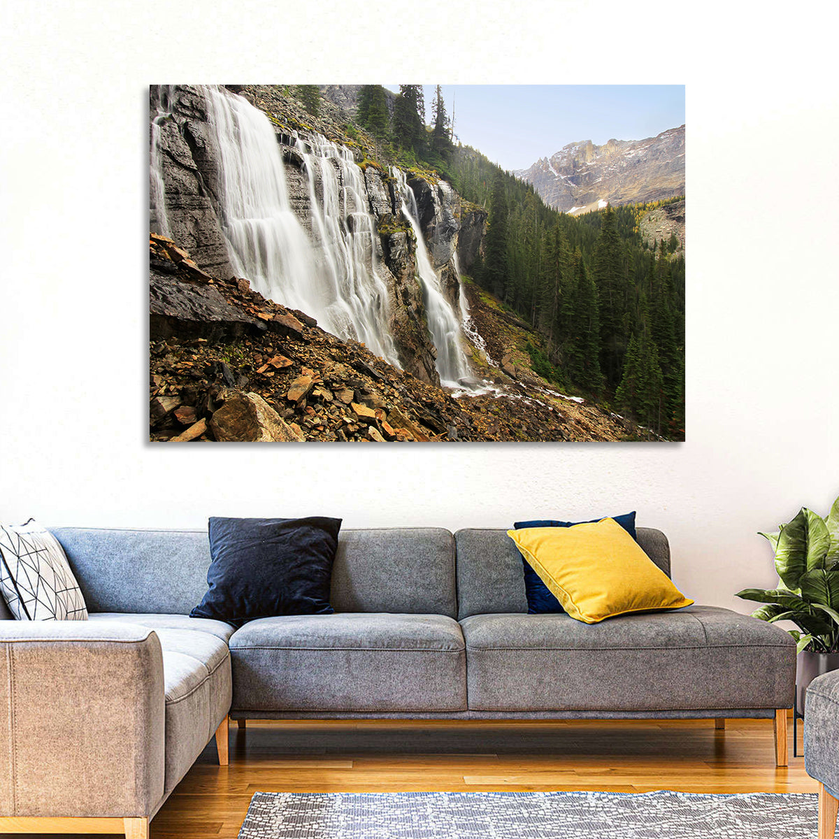 Seven Veils Falls Wall Art in a room, landscape