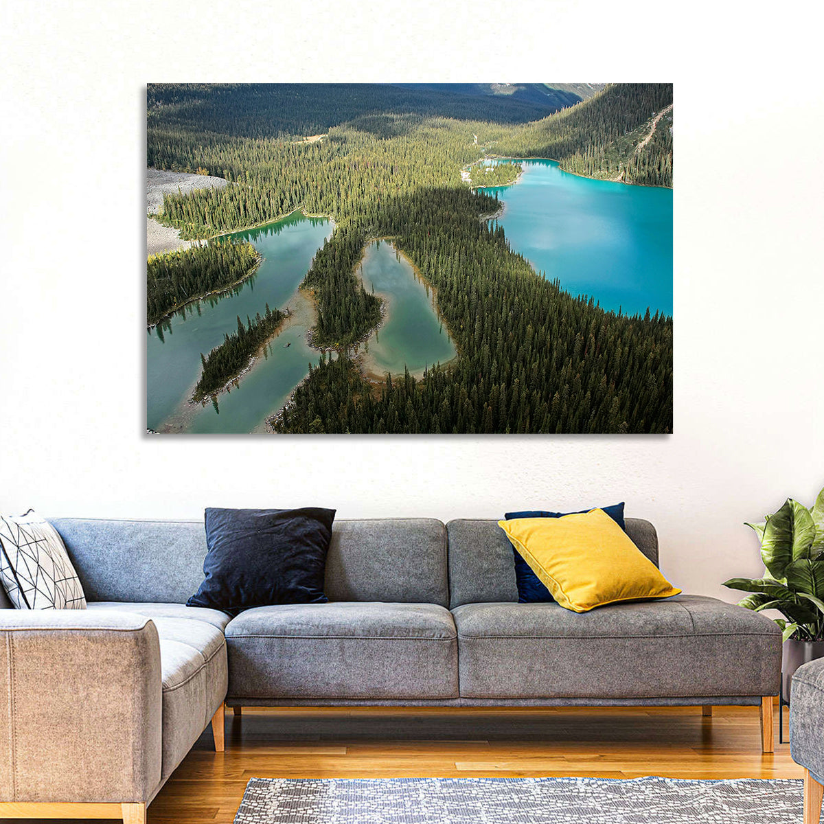 Mary and O Hara Lakes Wall Art in a room, landscape