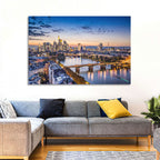 Frankfurt Twilight Skyline Wall Art