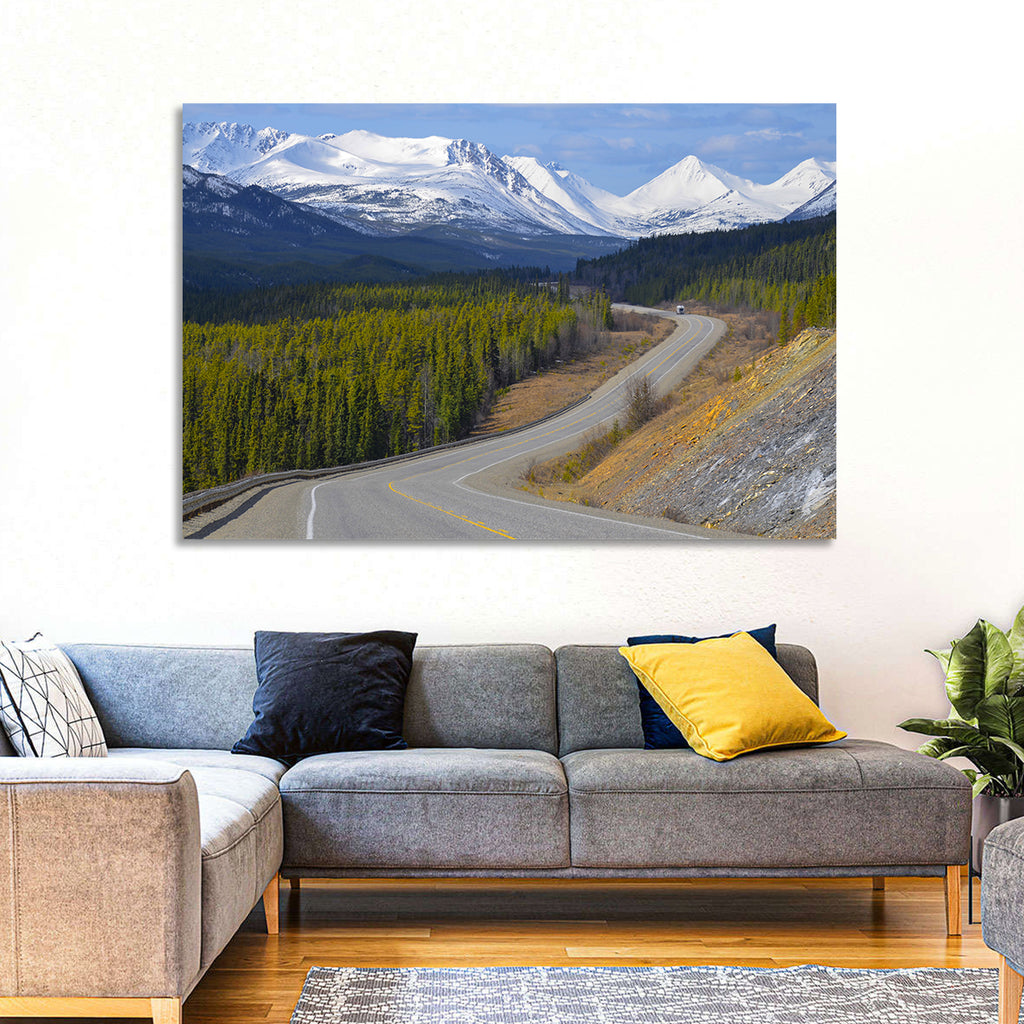 Alaska Highway Winding Road and Rv Wall Art