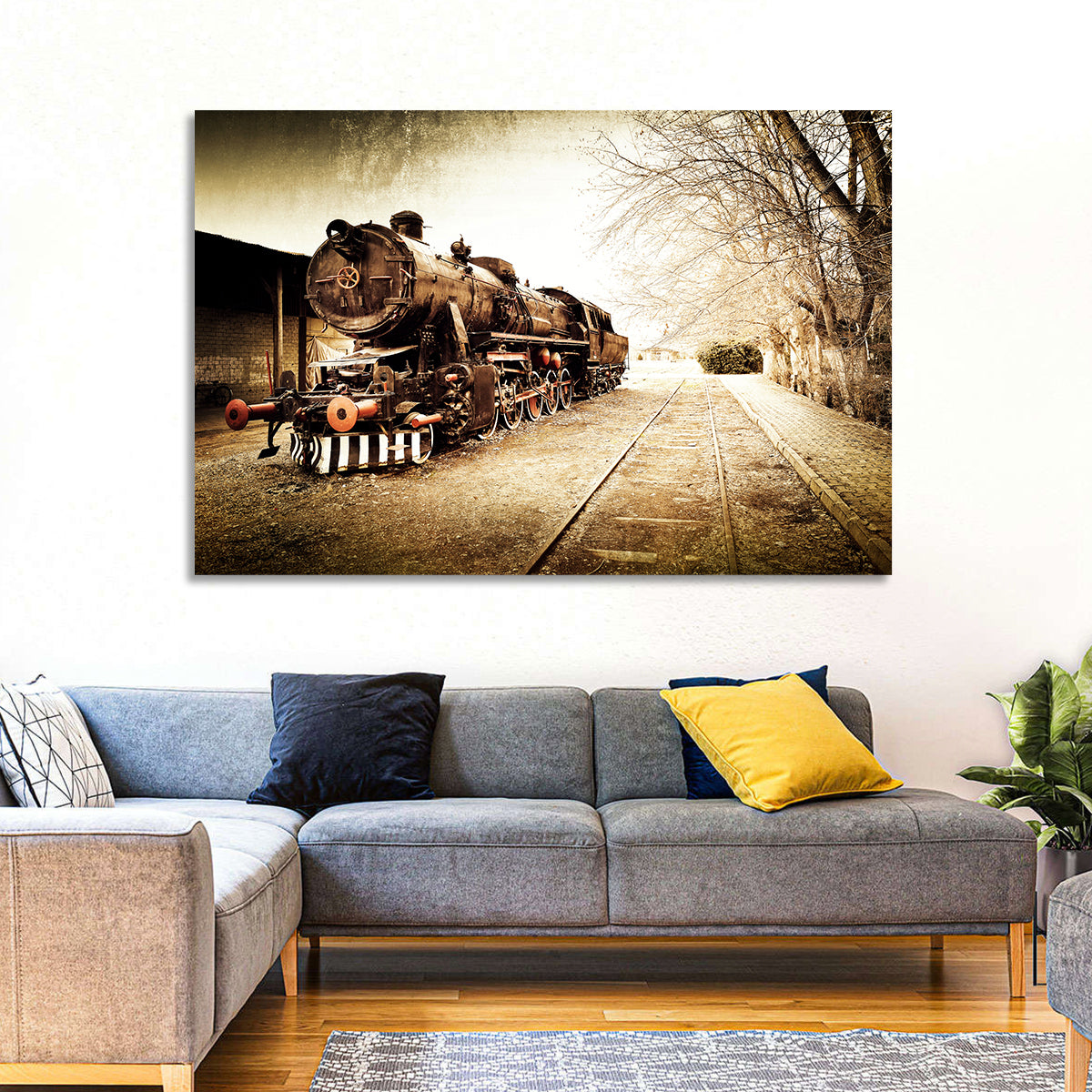 Vintage Old Train Wall Art