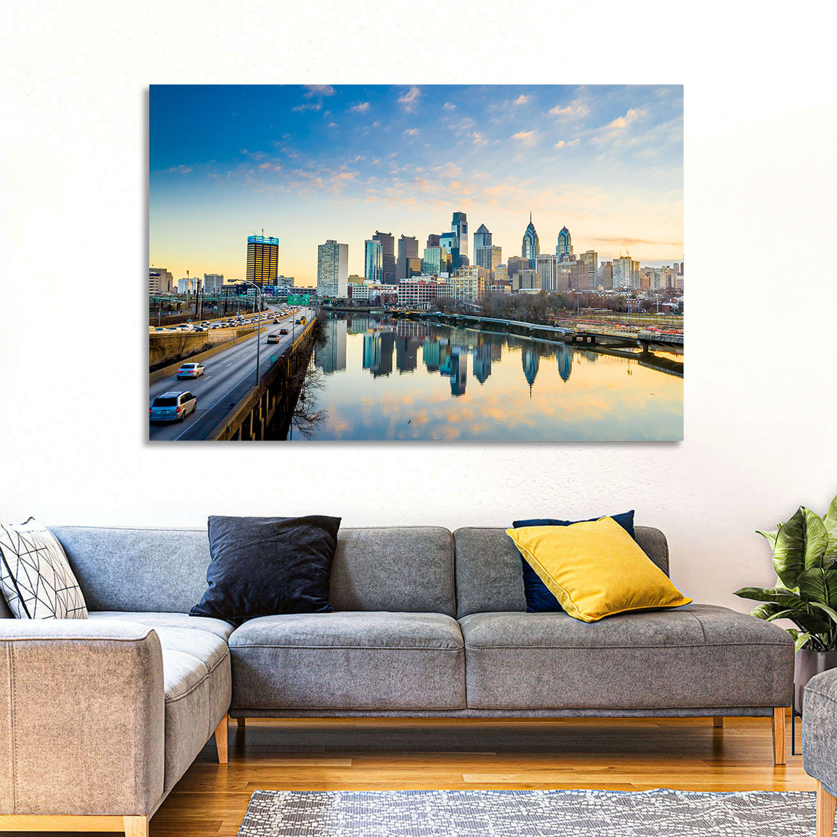 Philadelphia Skyline at Dusk Wall Art