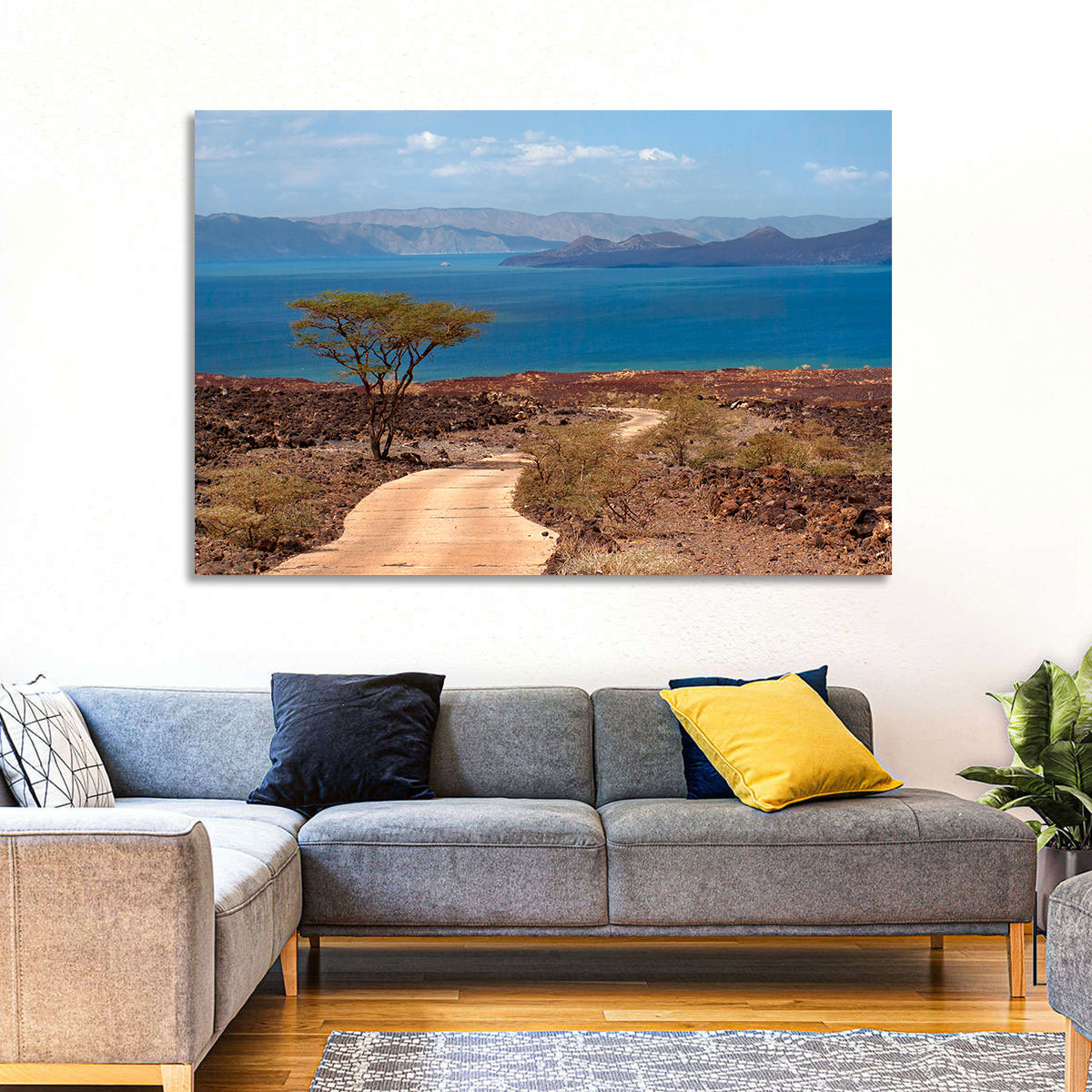 Road to Lake Turkana Wall Art in a room, landscape