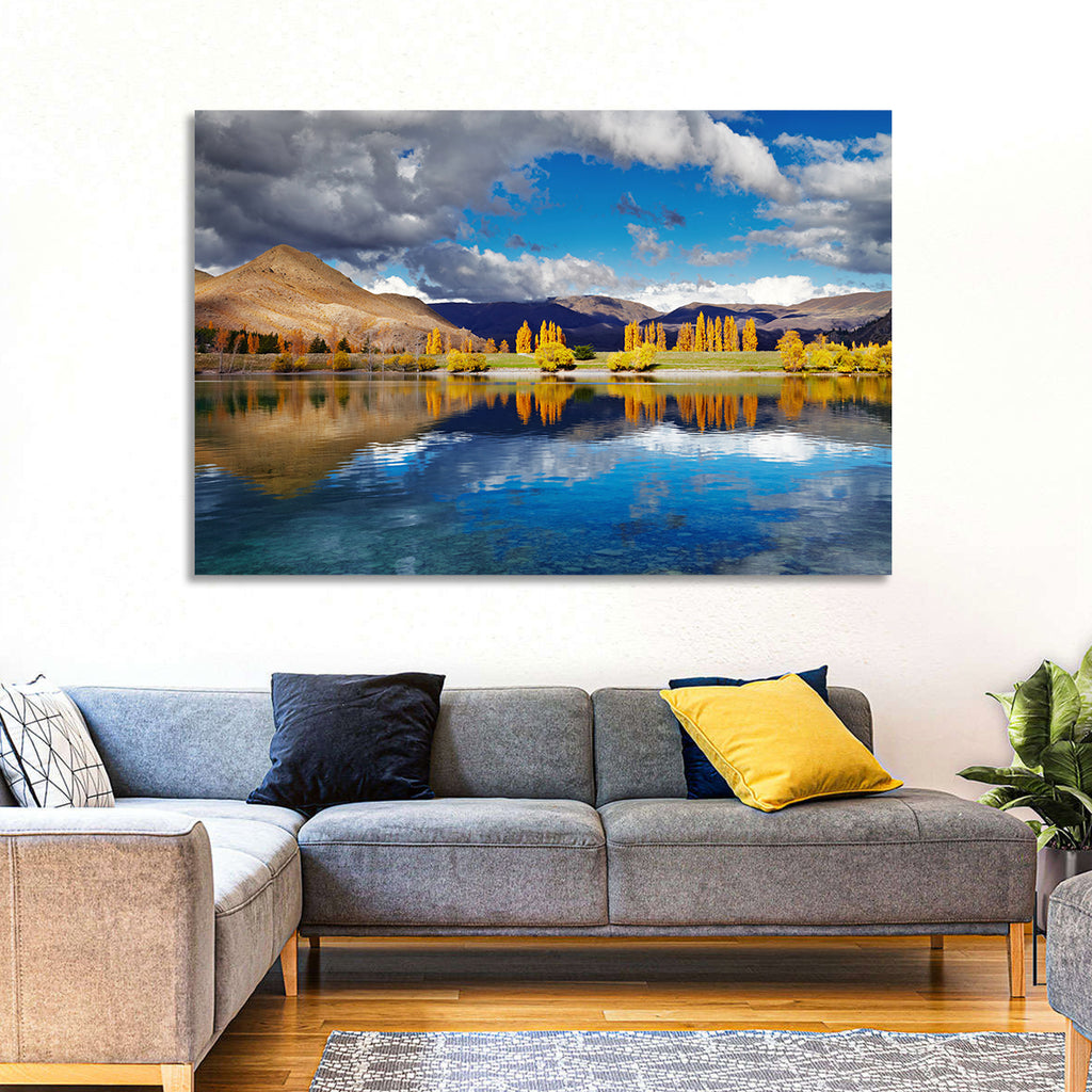 Lake Tekapo Autumn Reflection Wall Art