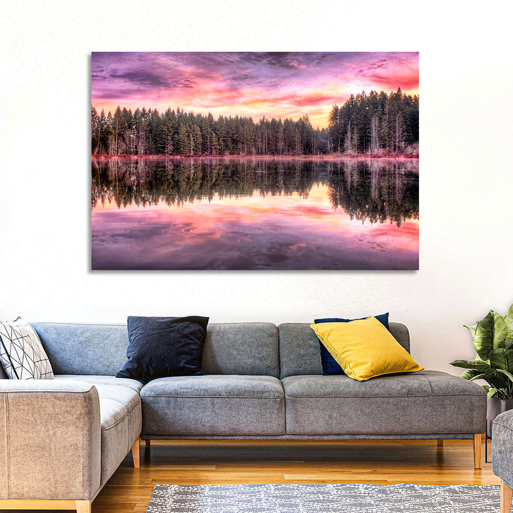 Sunrise Reflection at Forest Lake Wall Art