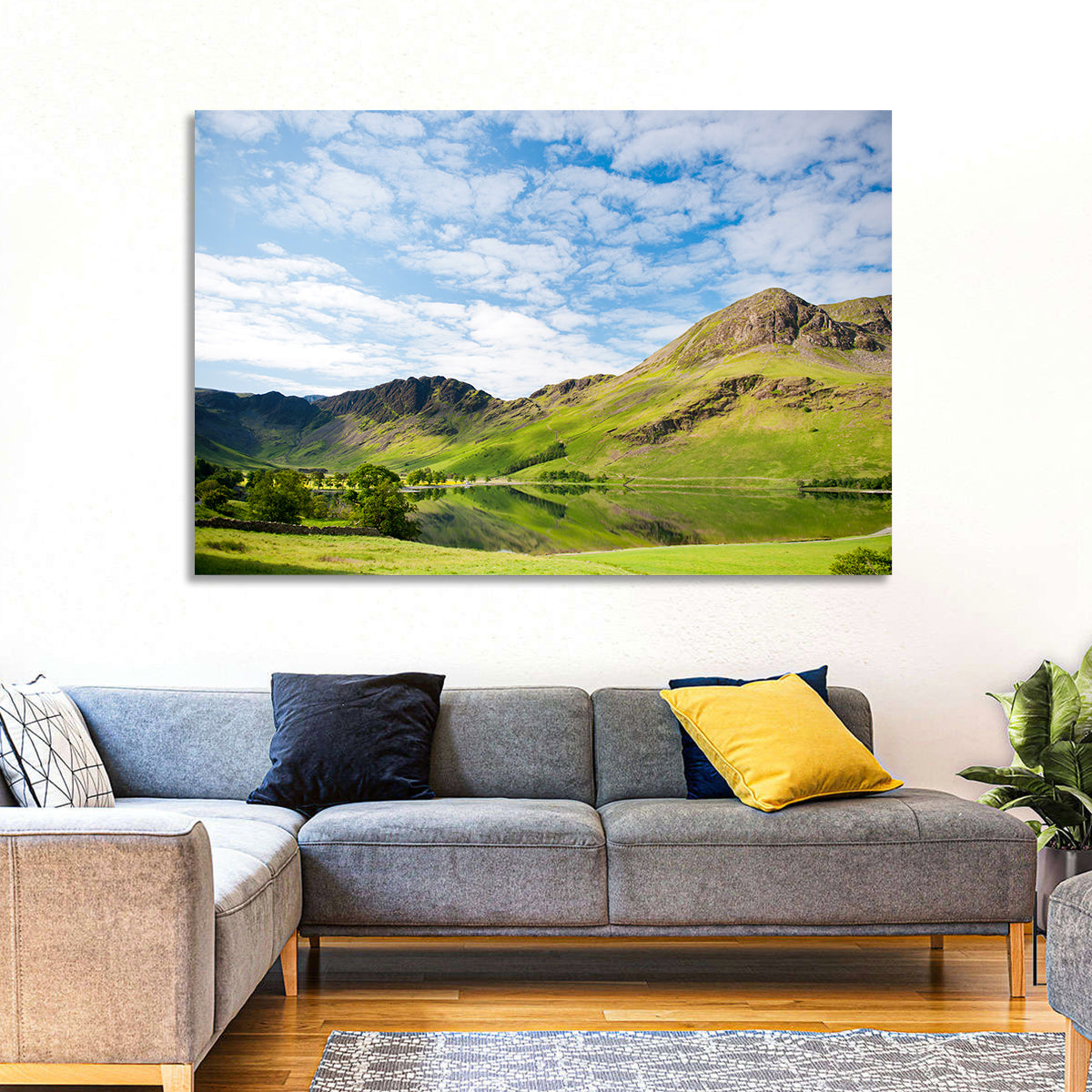 Haystacks Reflection at Buttermere Wall Art in a room, landscape