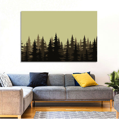 Fir Trees Silhouettes Wall Art